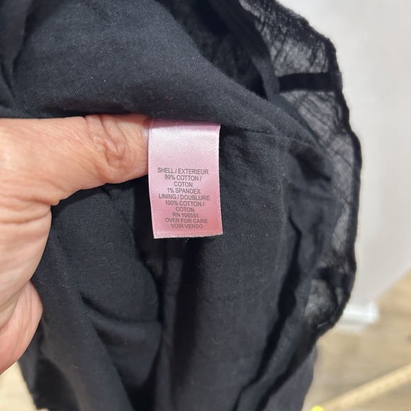 Calypso St Barth Dress Women's Small Black Cotton Bell Sleeve With Ruffle - Picture 7 of 11